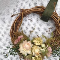 Blush Dried Flower Wreath Ornament