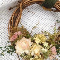 Blush Dried Flower Wreath Ornament