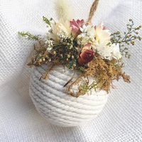 Floral Rope Ball Ornament