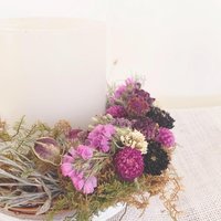 Dried Flower Candle Wreath, Candle Ring DIY Craft Kit Gift