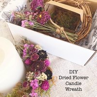 Dried Flower Candle Wreath, Candle Ring DIY Craft Kit Gift