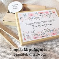 DIY Pressed Flower Herbarium Kit – Set of 4 Mini Frames, Native Wildflower Wall Art Craft, First Bloom Collection