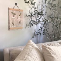 DIY Botanical Herbarium Wall Hanging – Slow Stitching Embroidery Kit with Pressed Herbs, Linen Wall Decor Craft