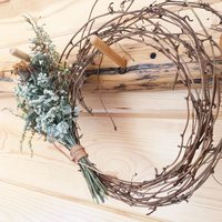 DIY Native Wildflower Wreath Kit | Asymmetrical Grapevine Wreath | Dried Flower Craft Kit | Natural Home Decor