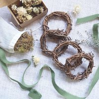 White Christmas Dried Flower Ornament Kit | DIY Natural Craft from Farm Grown Flowers | Set of 4