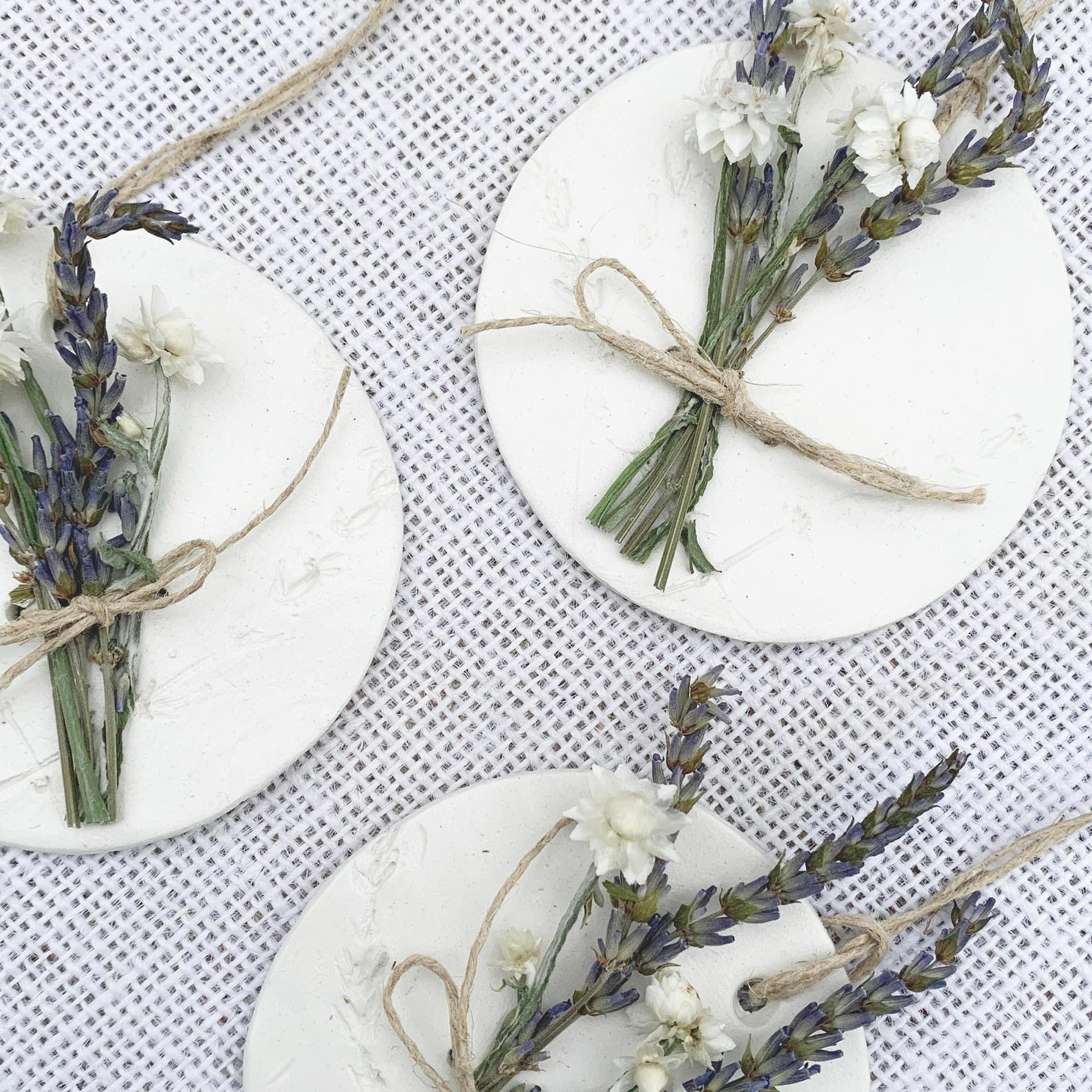 Lavender Bouquet Clay Ornament