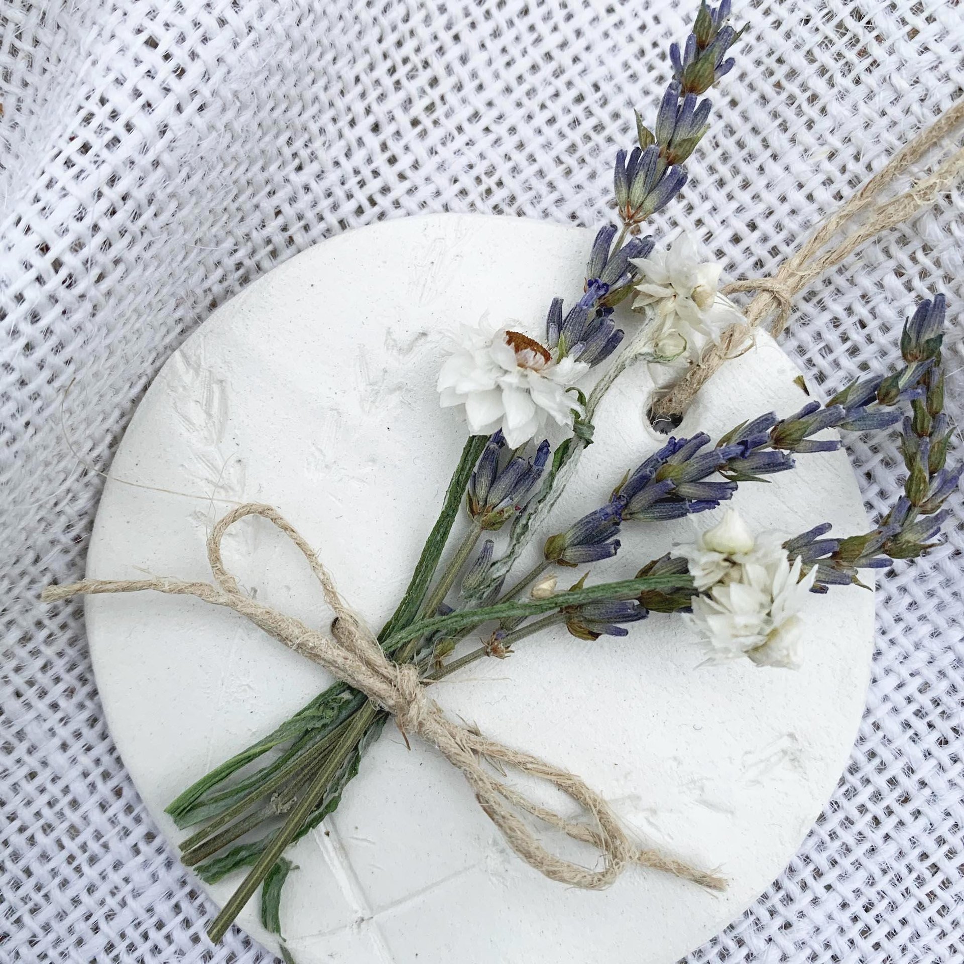 Lavender Bouquet Clay Ornament