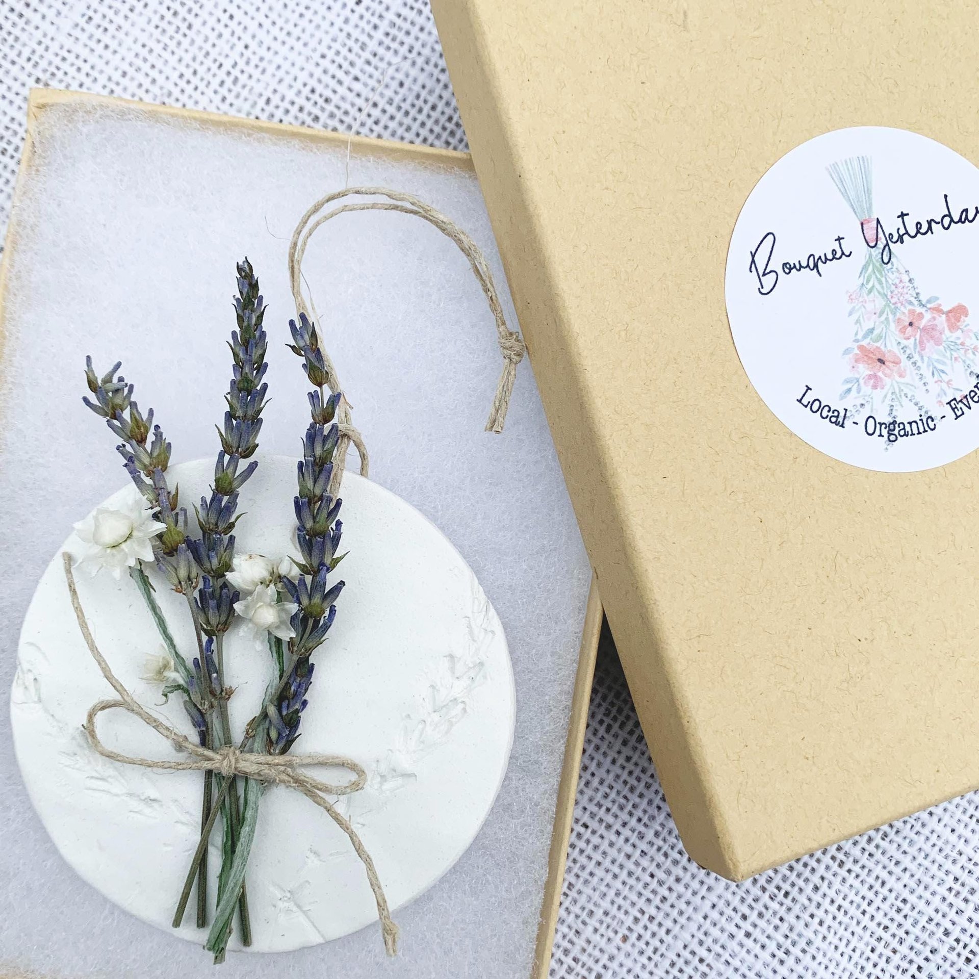 Lavender Bouquet Clay Ornament