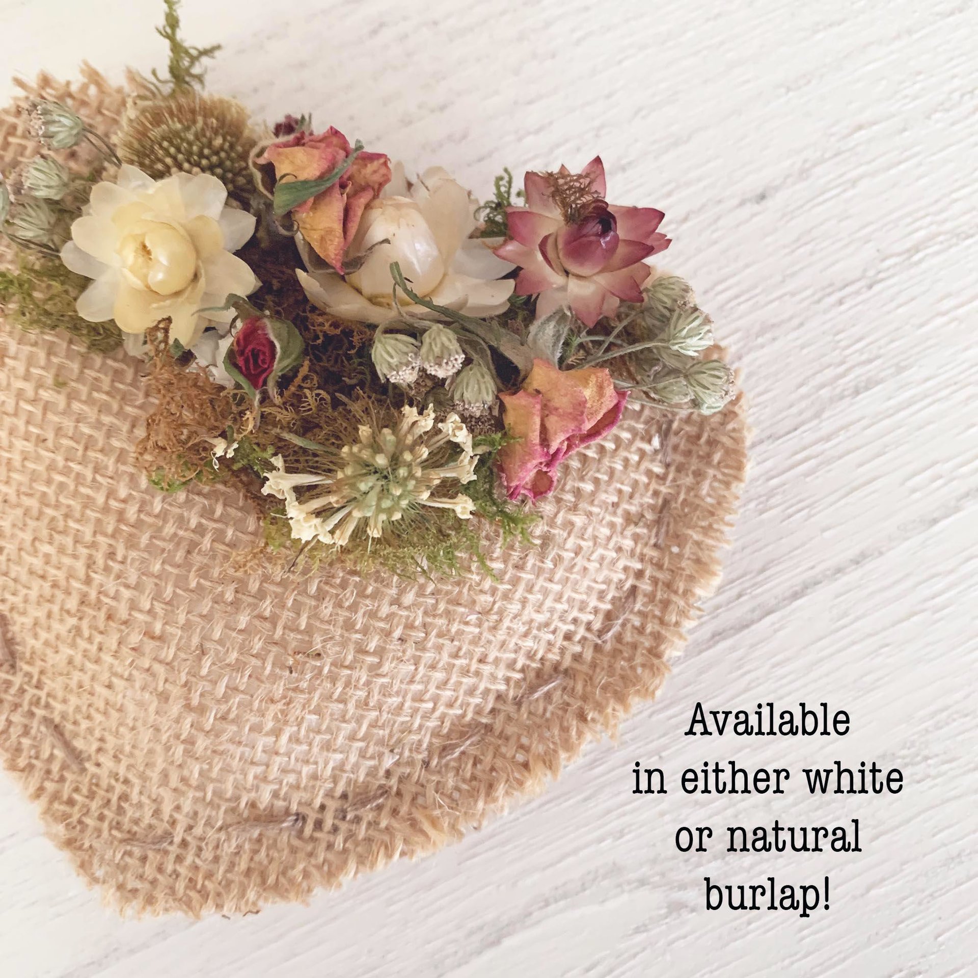 Valentines Craft Kit - DIY Rustic Heart Bowl Fillers or Ornaments with Organic Dried Flowers