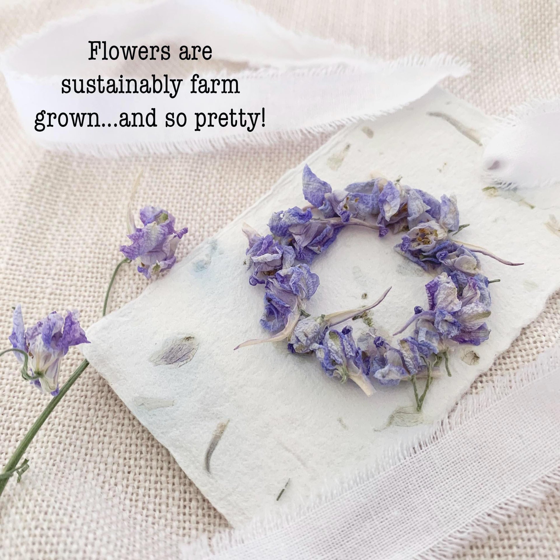 Garden Botanical DIY Gift Tag Kit - Floral Handmade Paper, Farm Grown Dried Flowers