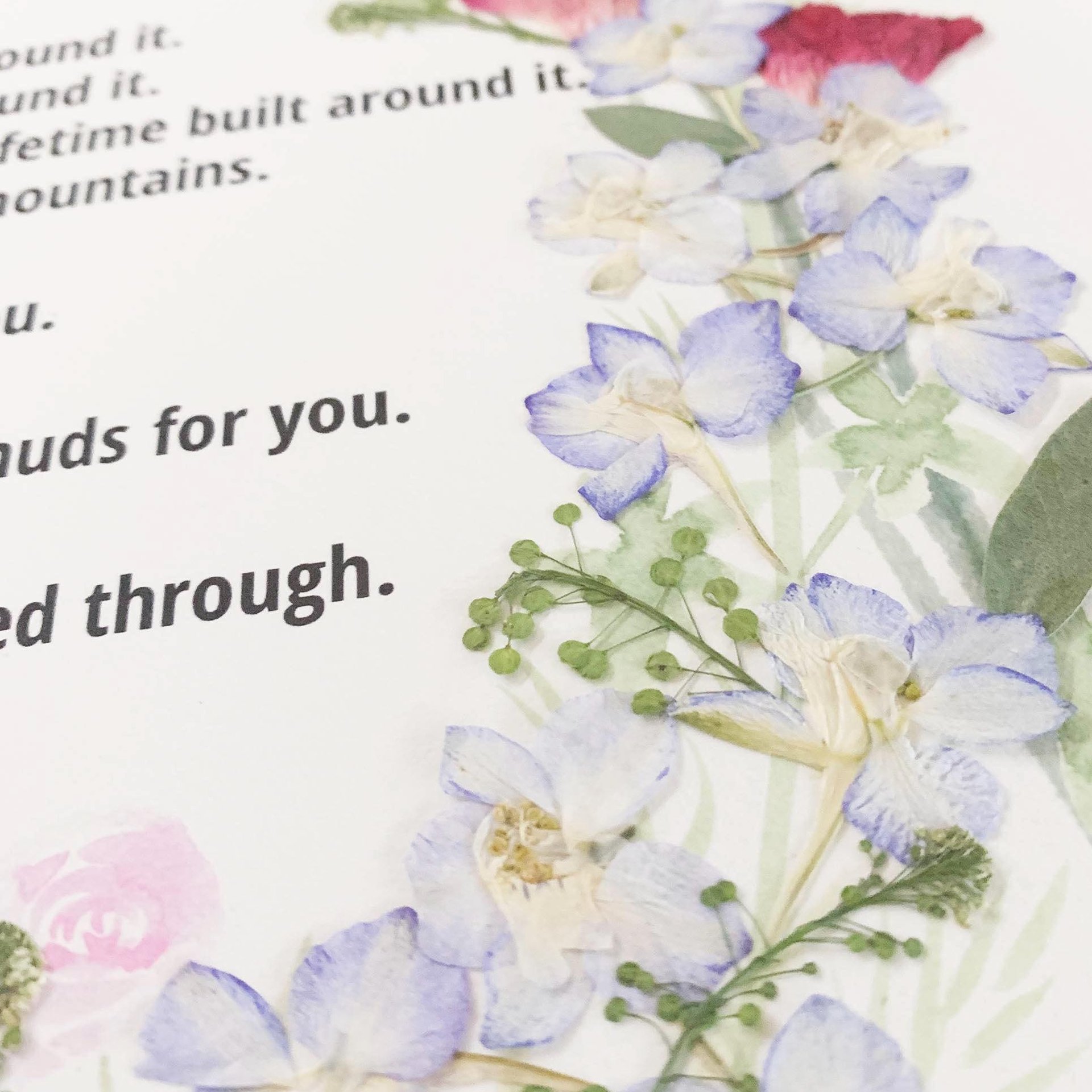 Custom Poem Print with Pressed Flowers | Personalized Sustainable Gift | Botanical Wall Art | Wedding Vows or Love Note Print