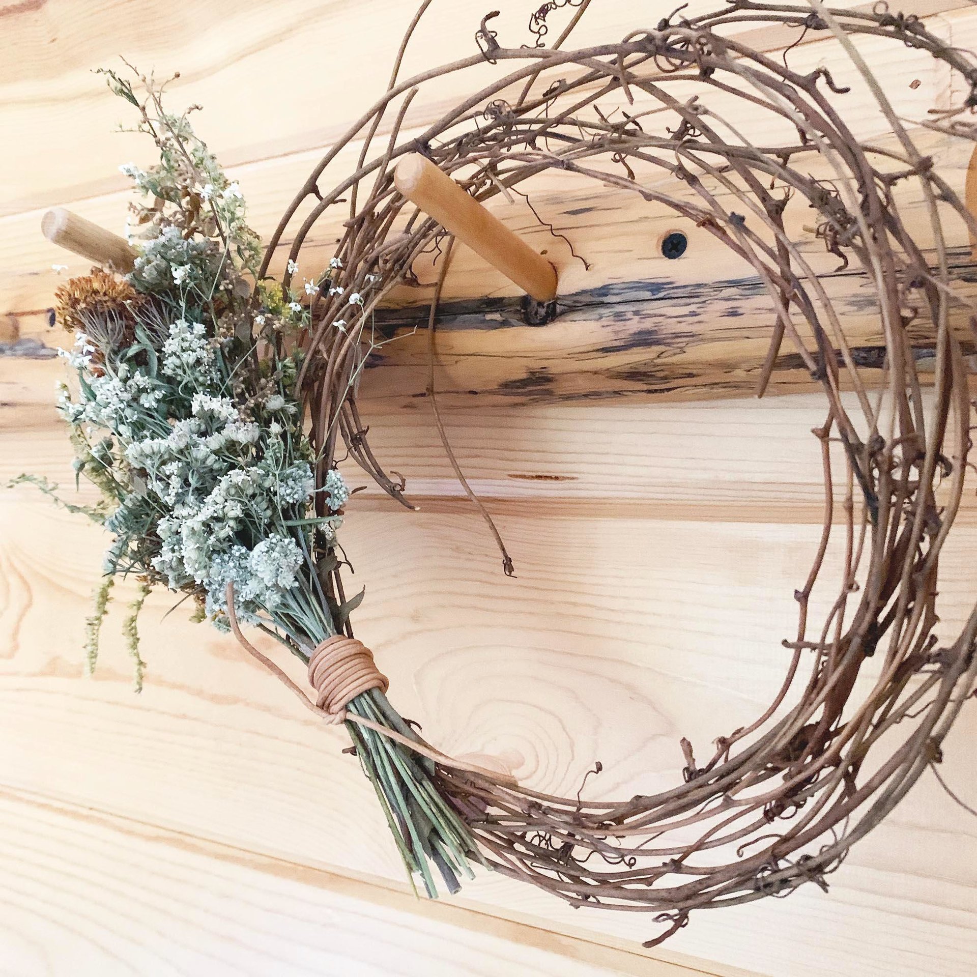 DIY Native Wildflower Wreath Kit | Asymmetrical Grapevine Wreath | Dried Flower Craft Kit | Natural Home Decor