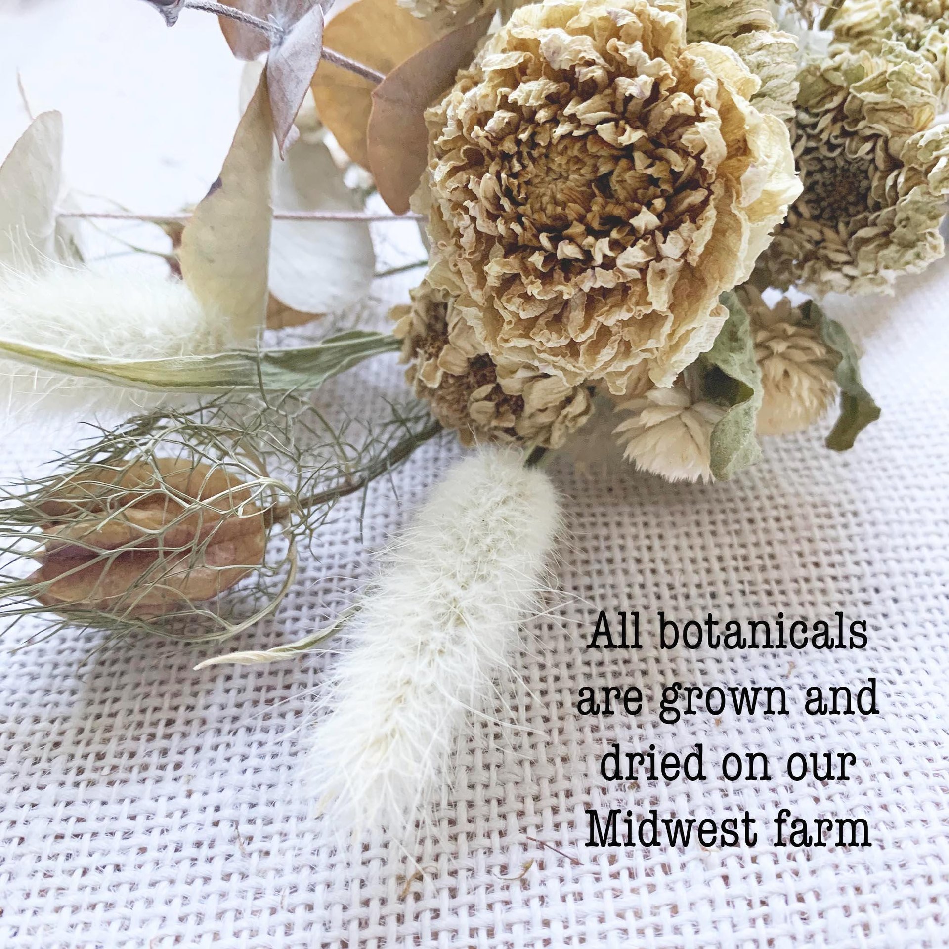 White Christmas Dried Flower Wreath Kit, DIY Holiday Wreath, Winter Craft Kit, Farm Grown Flowers