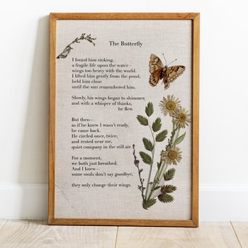 Custom Quote Print with Pressed Floral Artwork