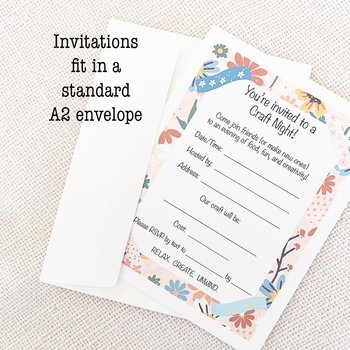 Whimsical Floral Craft Night Invitation - Digital Download