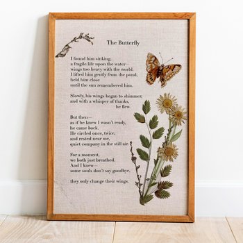 Custom Poem Print with Pressed Flowers | Personalized Sustainable Gift | Botanical Wall Art | Wedding Vows or Love Note Print