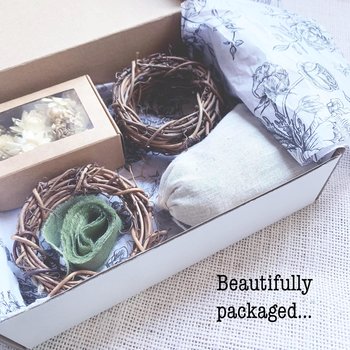 White Christmas Dried Flower Ornament Kit | DIY Natural Craft from Farm Grown Flowers | Set of 4